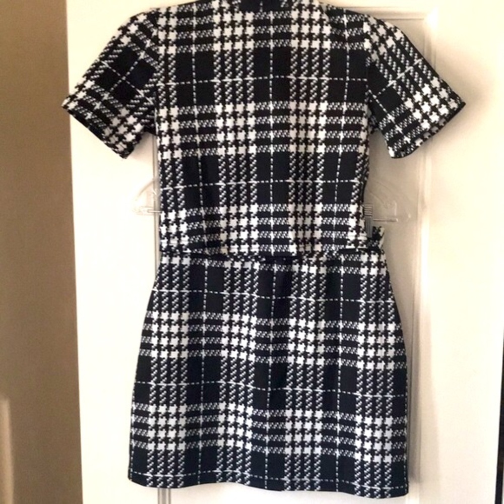 Stretchy houndstooth matching set (NWOT)